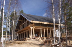 Строительство очередного дома фахверк в поселке OSKO-VILLAGE